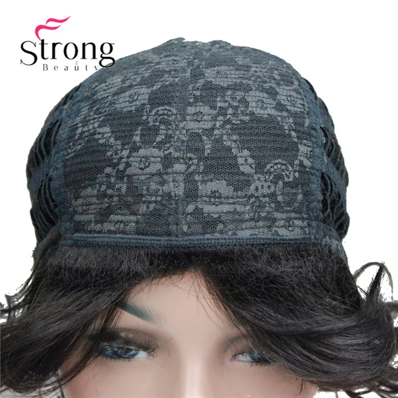 L-427B #4New Women's Dark Brown 4# Short Wavy Curly Synthetic Hair Full Wig For Everyday (4)