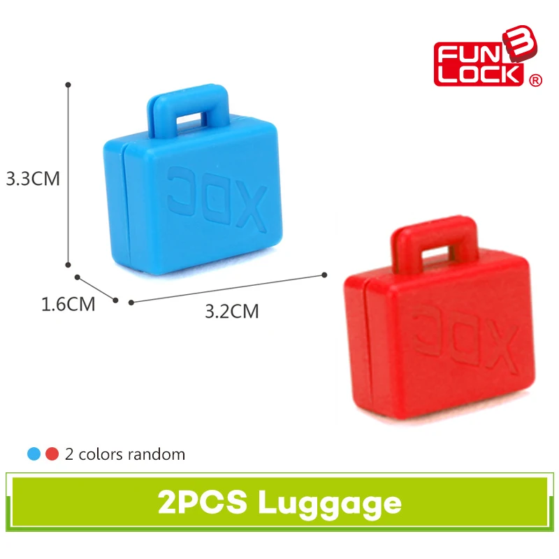 

2pcs Luggages Duplo Blocks Leisure time Theme Accessories Toy For Kid