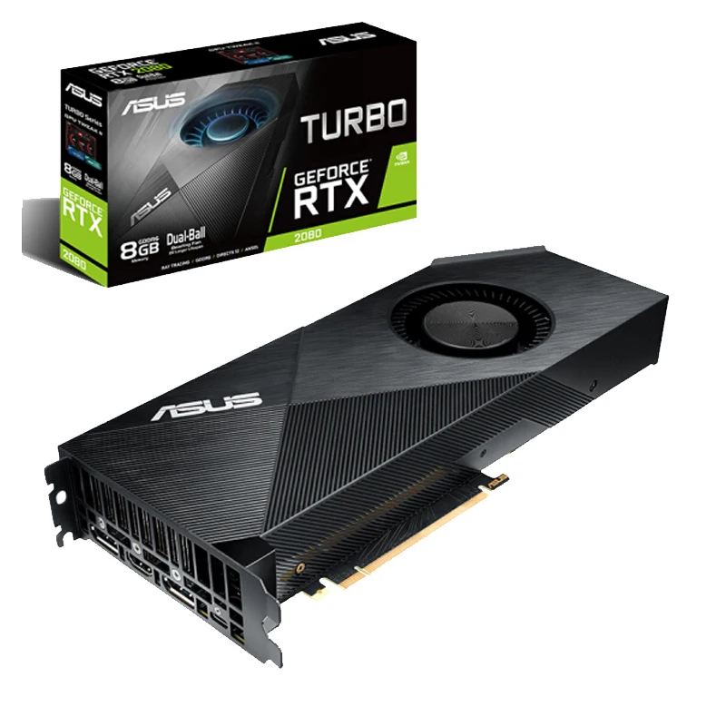 ASUS TURBO-RTX2080-8G TURBO-RTX 2080-8G настольная игровая видеокарта GDDR6 поддержка 4 вывода экрана