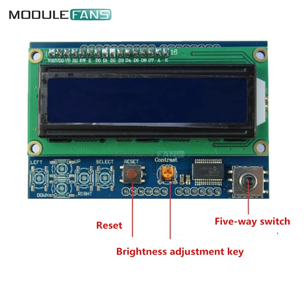 Регулируемая яркость 1602 lcd 1602 lcd Shiled igc IIC MCP23017 5 Клавиатура 16x2 символьный ЖК-дисплей модуль для Arduino UNO