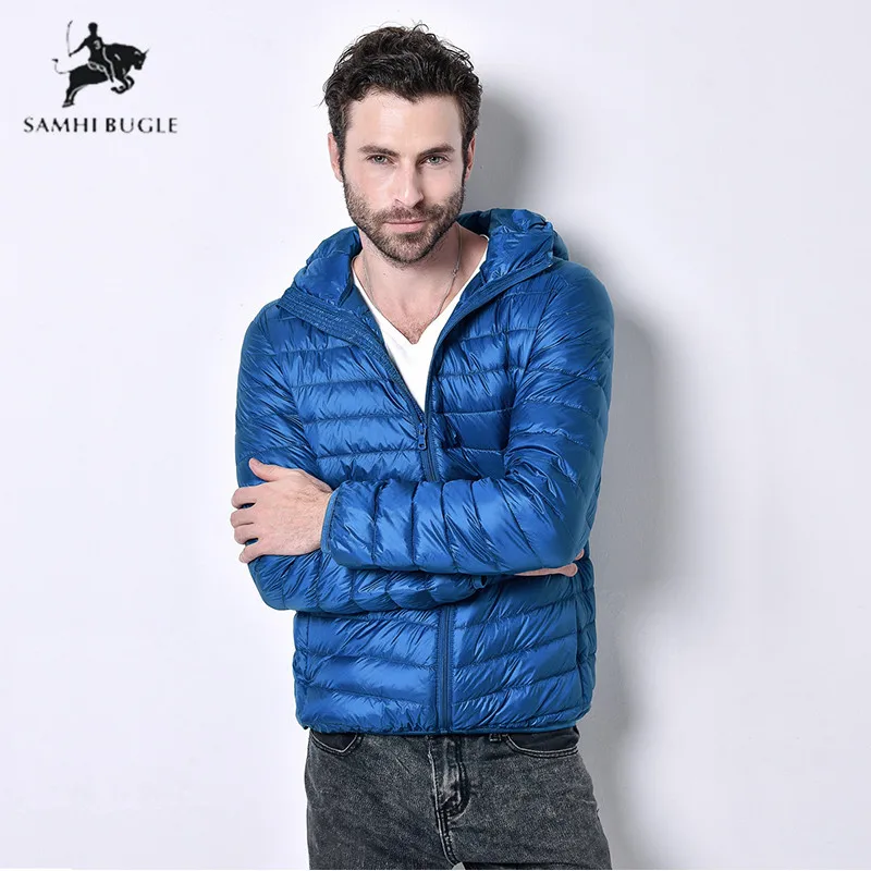 Winter Men Hooded Ultralight Jacket White Duck Down Jacket Men Down Jackets Outdoors Winter Male Casual Down Jacket Coat