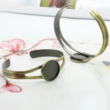 

2pcs 20mm Plated V Shape Bangle Settings Bracelet Cabochon Base Cameo Blank Bezel Tray High Quality Accessories Jewelry Making
