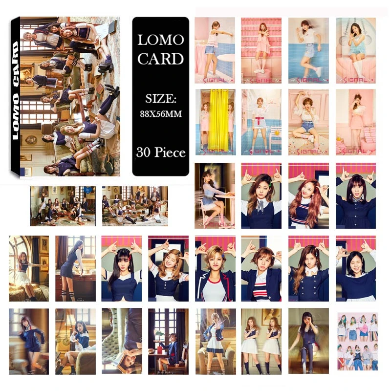 

KPOP TWICE SIGNAL Album LOMO Cards K-POP New Fashion Self Made Paper Photo Card HD Photocard