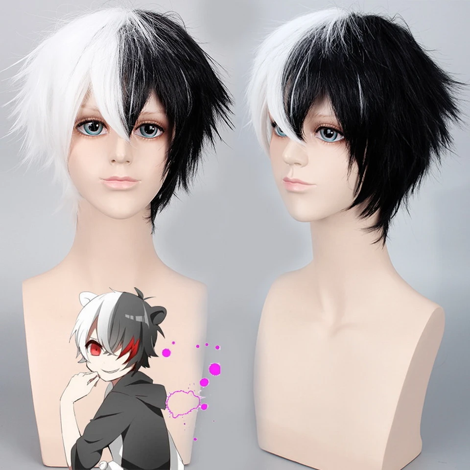 Yiyaobess 6inch Synthetic Hair Monokuma Half White Black Wig Bangs Cosplay For Man Cosplay Black Cosplay Wig Bangscosplay Men Aliexpress Yiyaobess 6inch Synthetic Hair Monokuma Half White Black Wig Bangs Cosplay For Man Cosplay Black Cosplay Wig Bangscosplay Men Aliexpress