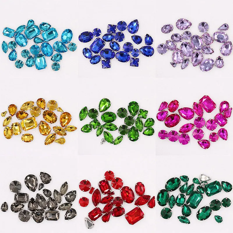 

Prajna Mixed Claw Rhinestone Sew On Rhinestones Flat Back Crystal Glass Stones For Wedding Dress DIY Clothing Accessories F