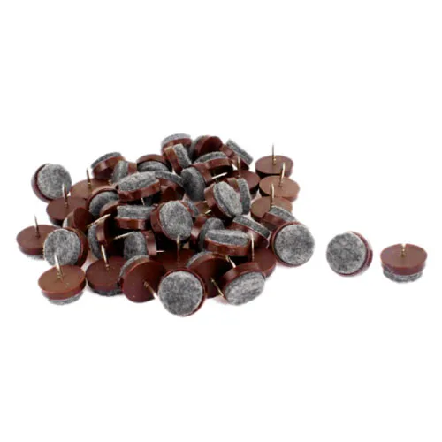 

200x Felt Feet Pad Skid Glide Nail Protector Furniture Chair Table Leg brown 18Mm