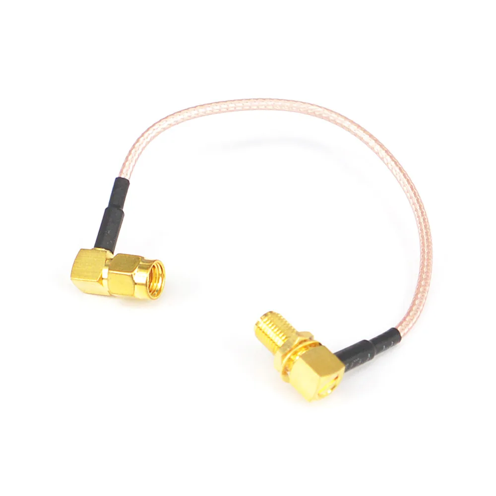 

RP SMA male plug rightangle to RP SMA female rightangle goldplated connector RF Extension RG316 pigtail cable
