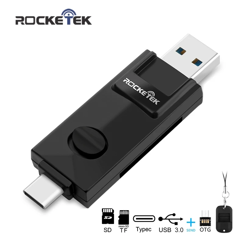 Rocketek type-c usb 3,0 otg телефон Тип c мульти память otg телефон кардридер адаптер для SD/TF micro SD ПК Компьютерные аксессуары