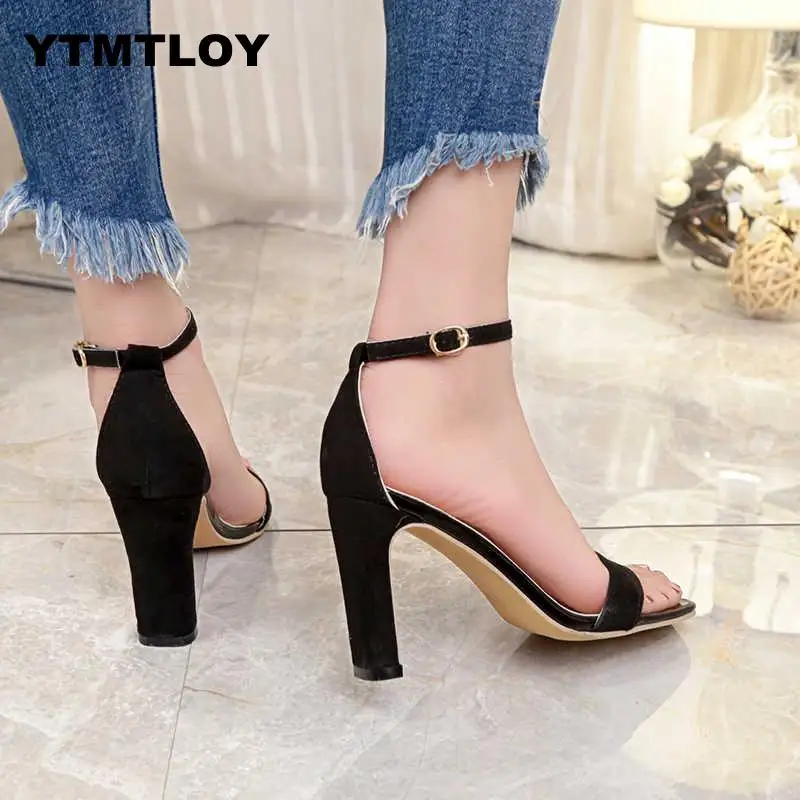 

Women High Heels Sandals Fashion Woman Pumps Sexy Shoes Thick Bridals Peep Toe Leisure Ladies Shoes Zapatillas Mujer 9CM