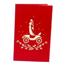 Uesh-3d pop-up поздравительная открытка на день рождения открытка Подарочная карта пользовательские Свадьба классических автомобилей