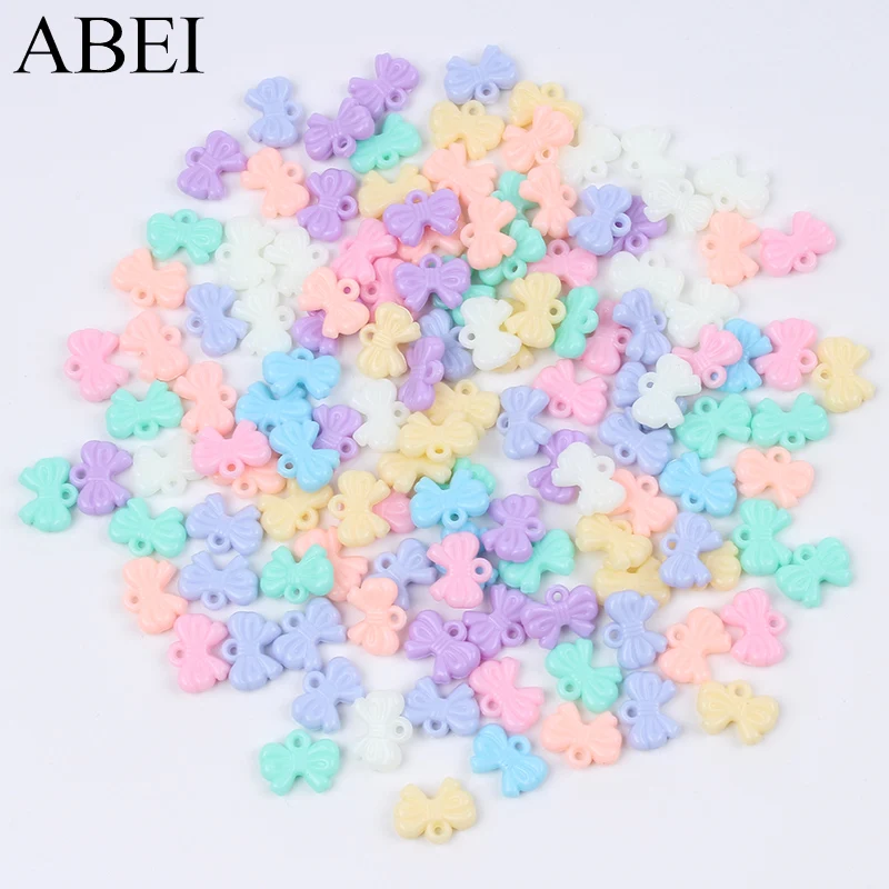 

100pcs/lot 10mm Plastic mini Bow Flower Buttons Handmade Ornaments DIY Button Craft Baby Girls Clothes Hats Decoration BUTTON