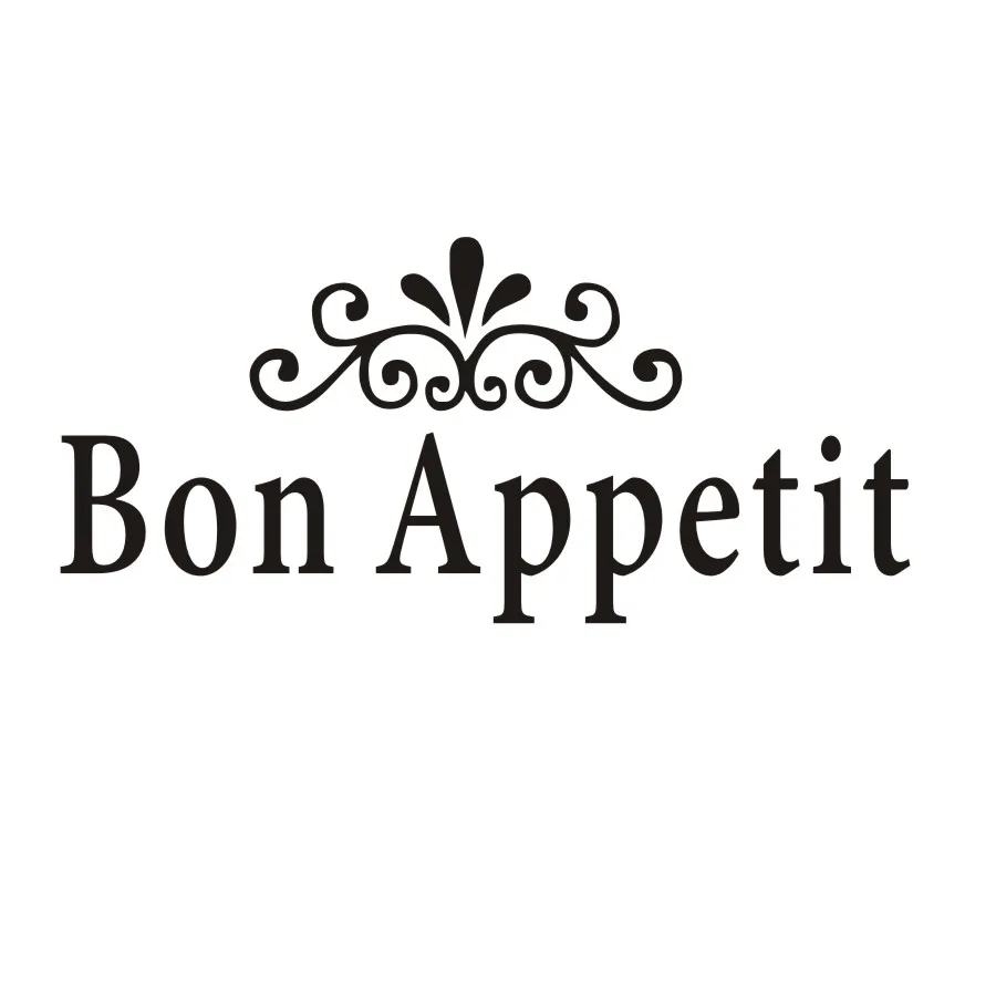 DCTOP Bon Appetit Wall Art Quote Vinyl Decal Diy Removable Vinyl Decals Kitchen Wall Sticker Transfer Vintage Decoration