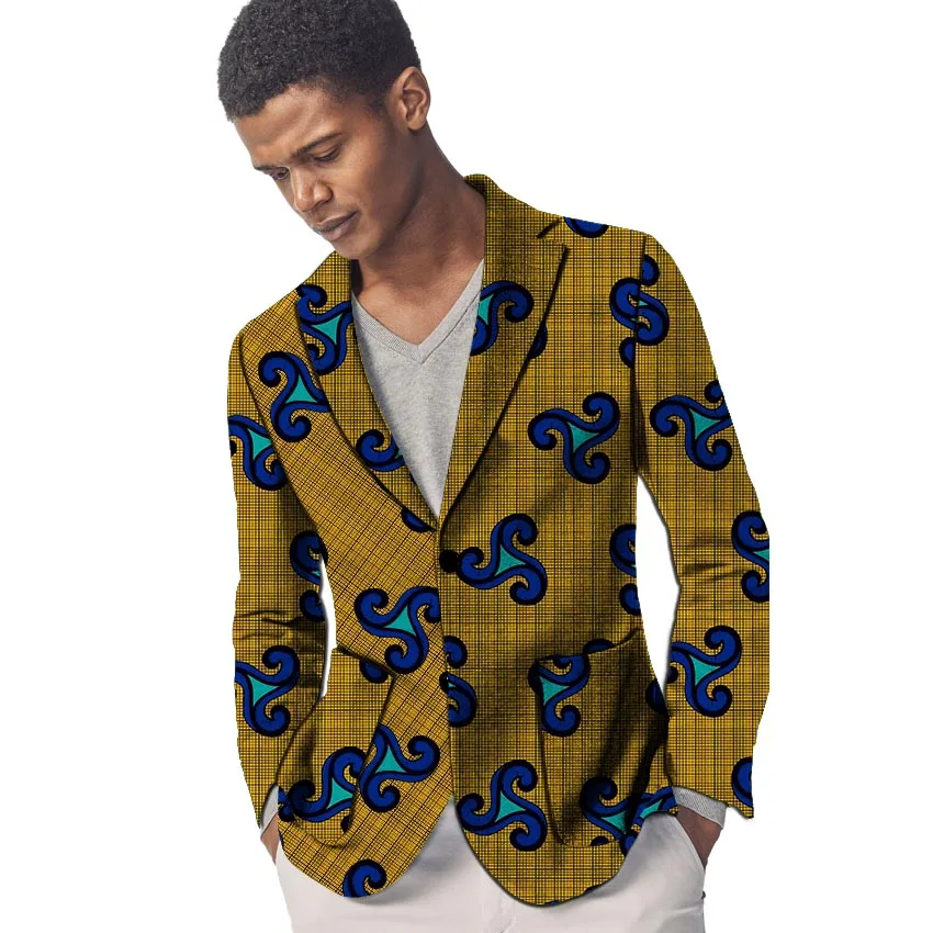 Африканский Мужской Блейзер, пальто, ручная работа, Анкара, принт, для досуга, пиджак, Свадебные/вечерние, беспорядок, пиджак, приталенный, мужская одежда в африканском стиле - Цвет: 2