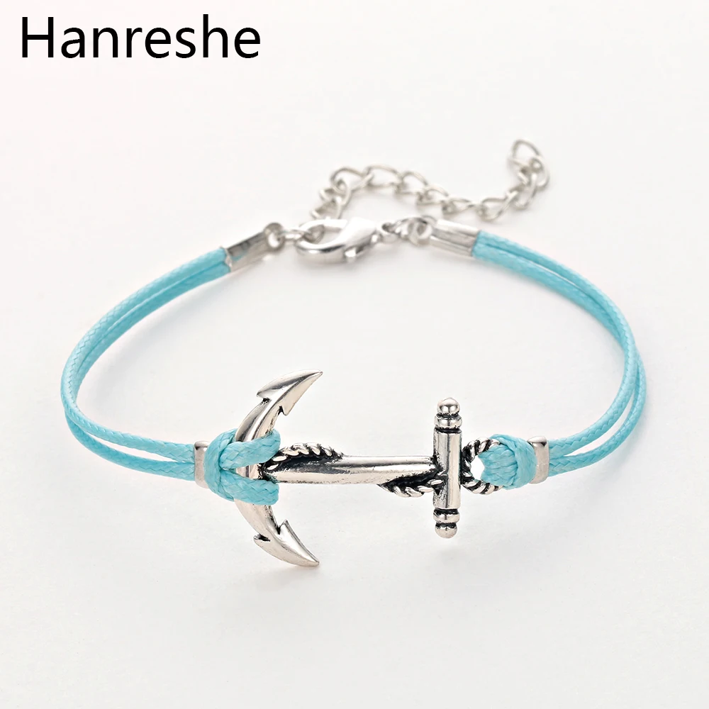 

Leather Men Bracelet Jewelry Anchor Bracelet Wristband Charm Braclet For Women&Men Friendship Bracelets High Quality