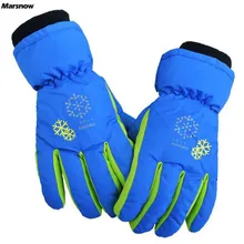 Marsnow водонепроницаемые лыжные перчатки для детей, уличные теплые зимние ветрозащитные перчатки для сноуборда, для детей 3-12 лет