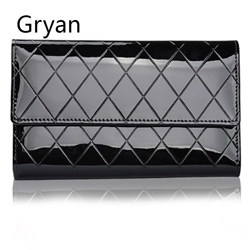 

Gryan New Korean version of women's long leather purse three fold patent leather wallet ringcase handbag 225