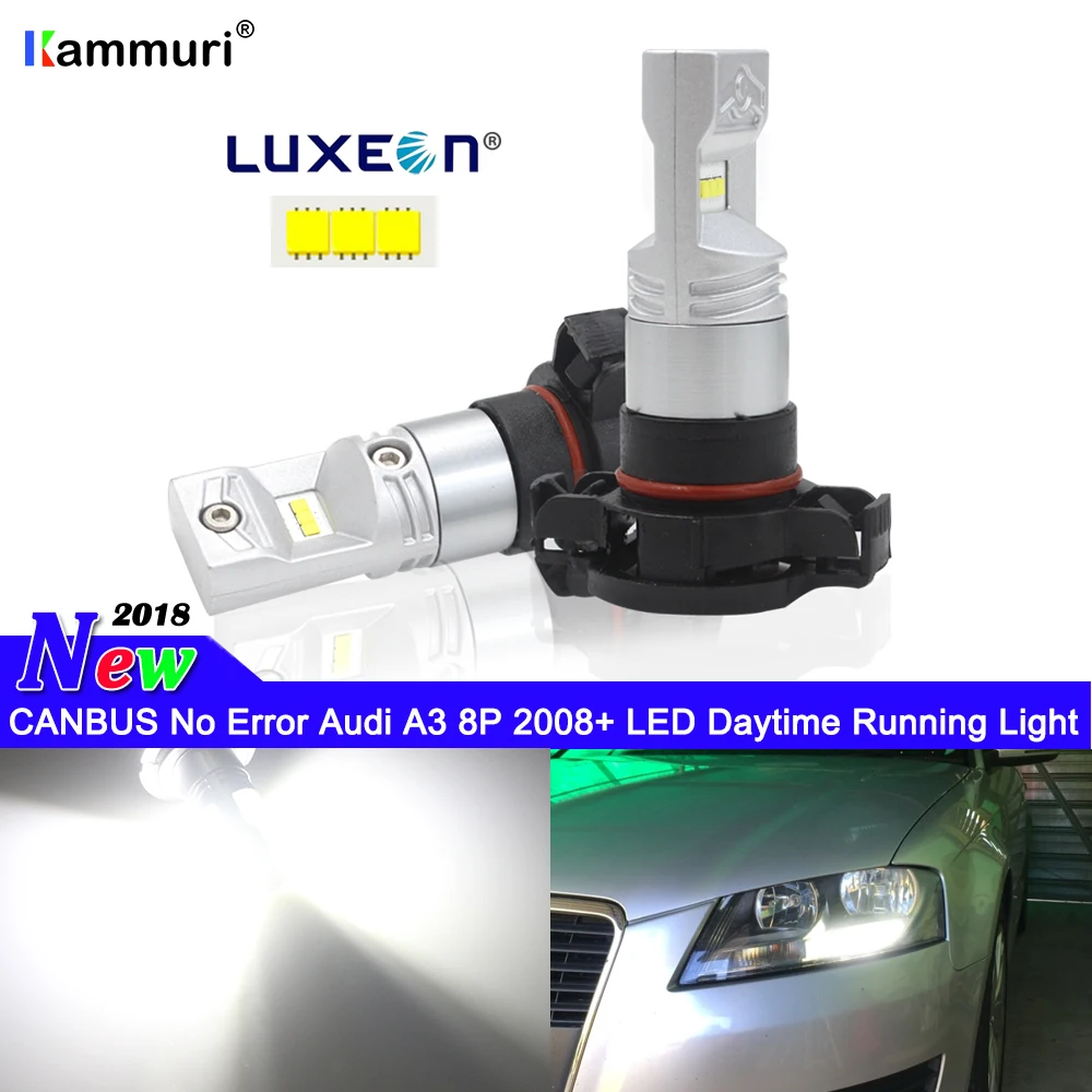 KAMMURI CANBUS H16 5202 PS19W LED Bulbs for AUDI A3 8P 2008+ LED