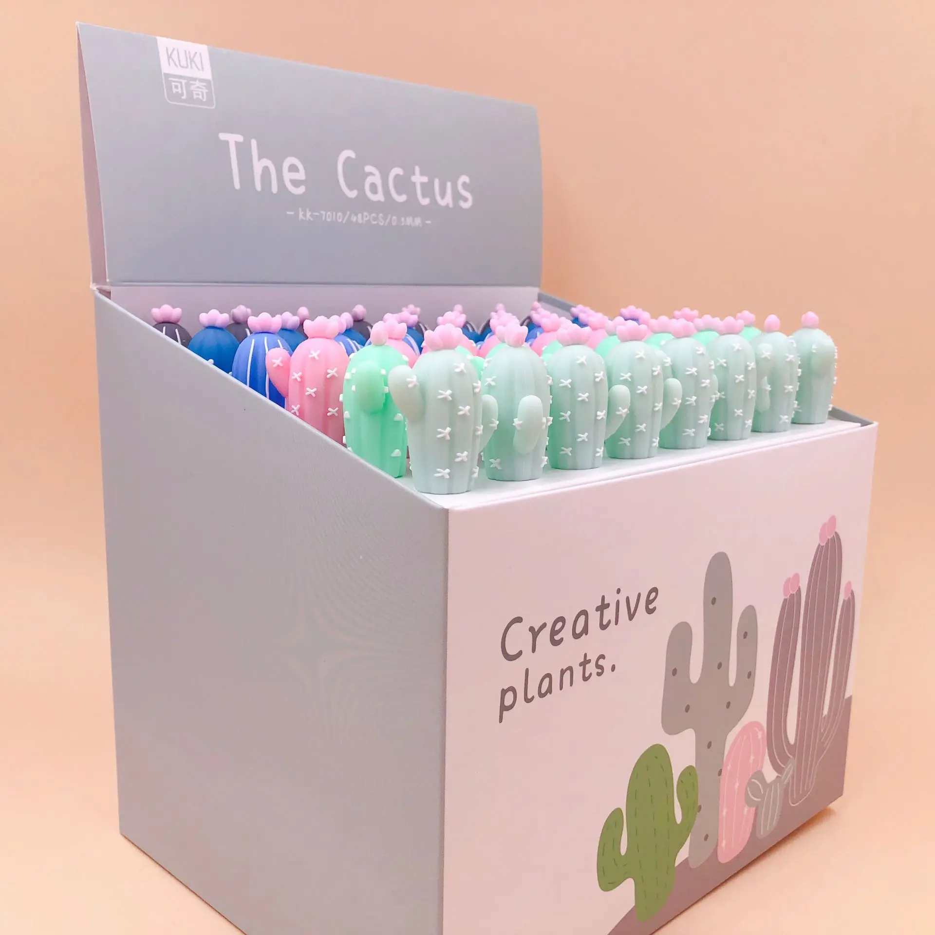

48Pcs/lot Colorful Cactus Gel Pen Signature Pen Escolar Papelaria School Office Supply Promotional Gift