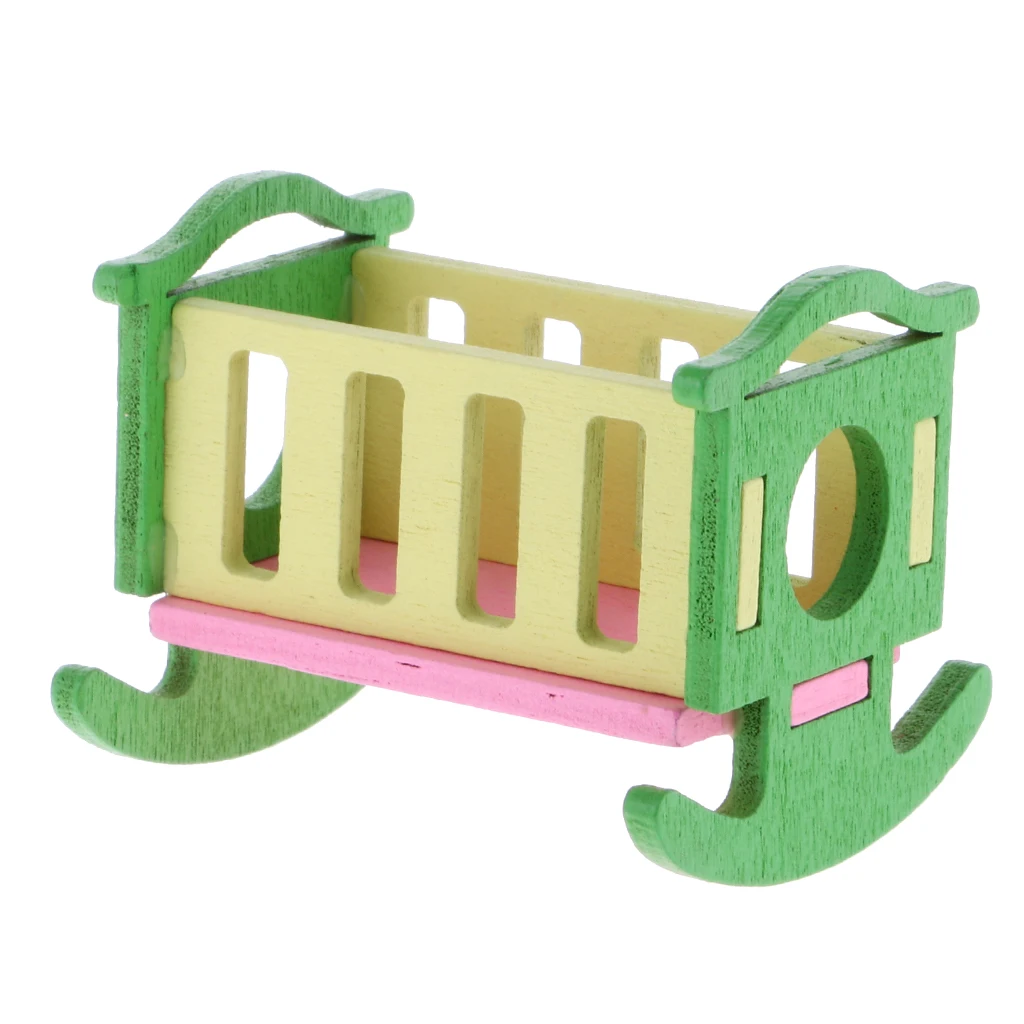 Doll House Baby Room Set Wooden Miniature Dollhouse Furniture Bathroom/Bedroom/Kitchen Room Accessories Set Kids Toys Gifts
