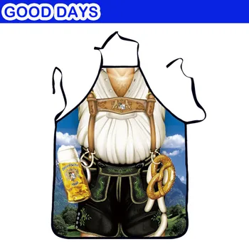 

Drinking man Beer Print Pattern Apron Chef Waiter Kitchen Cook Apron Polyester Halter Bib For Man Woman Apron