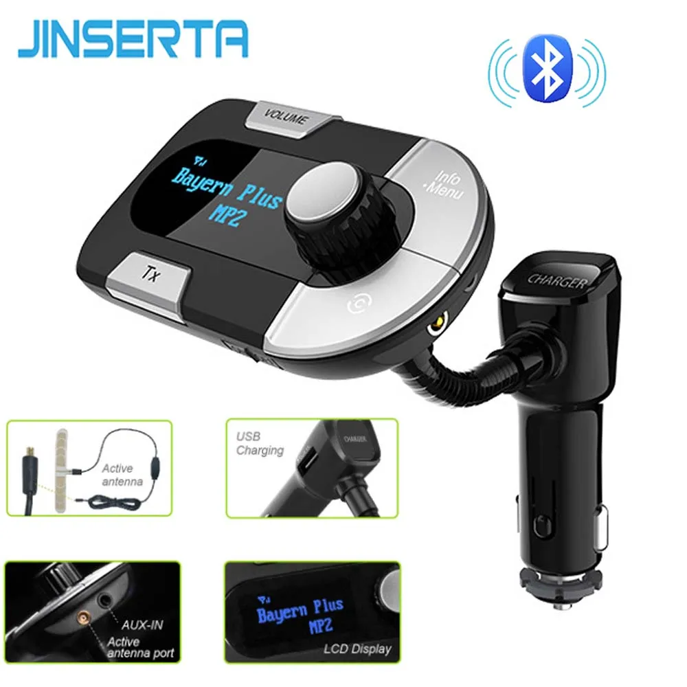 

JINSERTA Mini Digital DAB/DAB+ Radio Receiver Bluetooth Music Player with USB Charging Cable FM Transmitter Support Handsfree