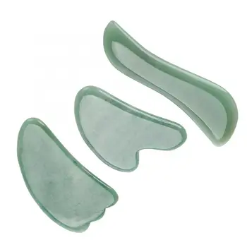 

Body Relax Massageador 3Pcs Green Aventurine Scraping Plate Board Set Body Massage Plate Back Scraping Massage Tool Massage