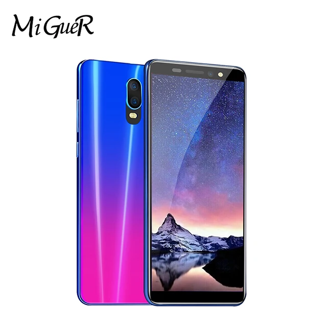 MiGueR R17 5,72 дюймовый полноэкранный мобильный телефон MTK6580 Android 6,0 четырехъядерный 1 ГБ ОЗУ 4 Гб ПЗУ 3800 мАч двойная карта WCDMA смартфон - Цвет: Gradient purple