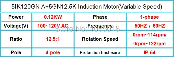 5IK120GN-A+5GN12.5K Induction Motor(Variable Speed)