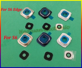 

100pc/lot Original New Rear Back Camera Glass Lens+Frame Housing+Sticker For Samsung Galaxy S6 Edge G925 G9250/S6 G920 G9200