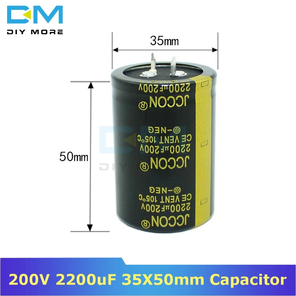 

200V 2200uF 35X50mm 35X50 Aluminum Electrolytic Capacitor High Frequency Low impedance Through Hole Capacitor 35*50mm diymore