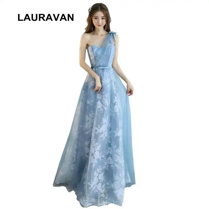 dusty blue wedding guest dress