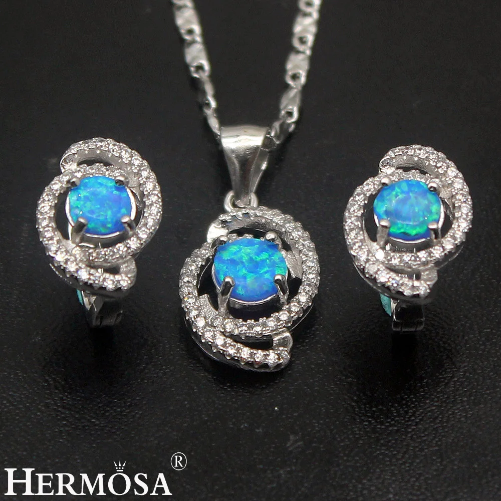 Australian Fire Opal Sets 925 Sterling Silver Earrings Pendant Necklace