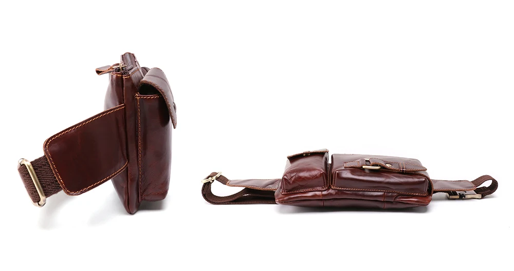 Мужская многофункциональная поясная сумка из натуральной кожи, винтажный нагрудный рюкзак, забавная сумка на пояс для телефона, сумка для