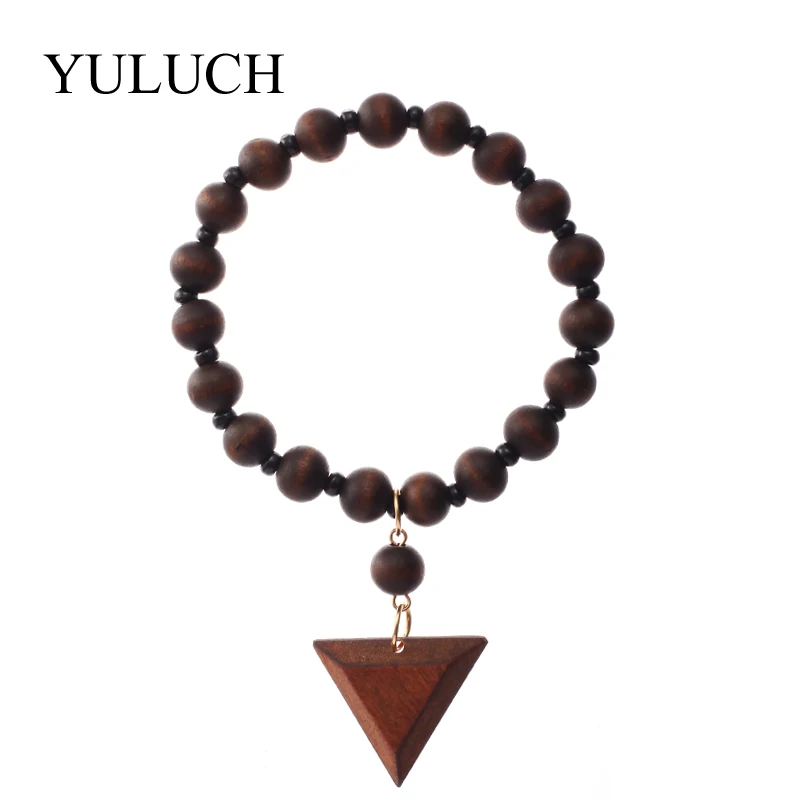Буддийский Mala натуральное дерево с треугольник из бусин двойного назначения