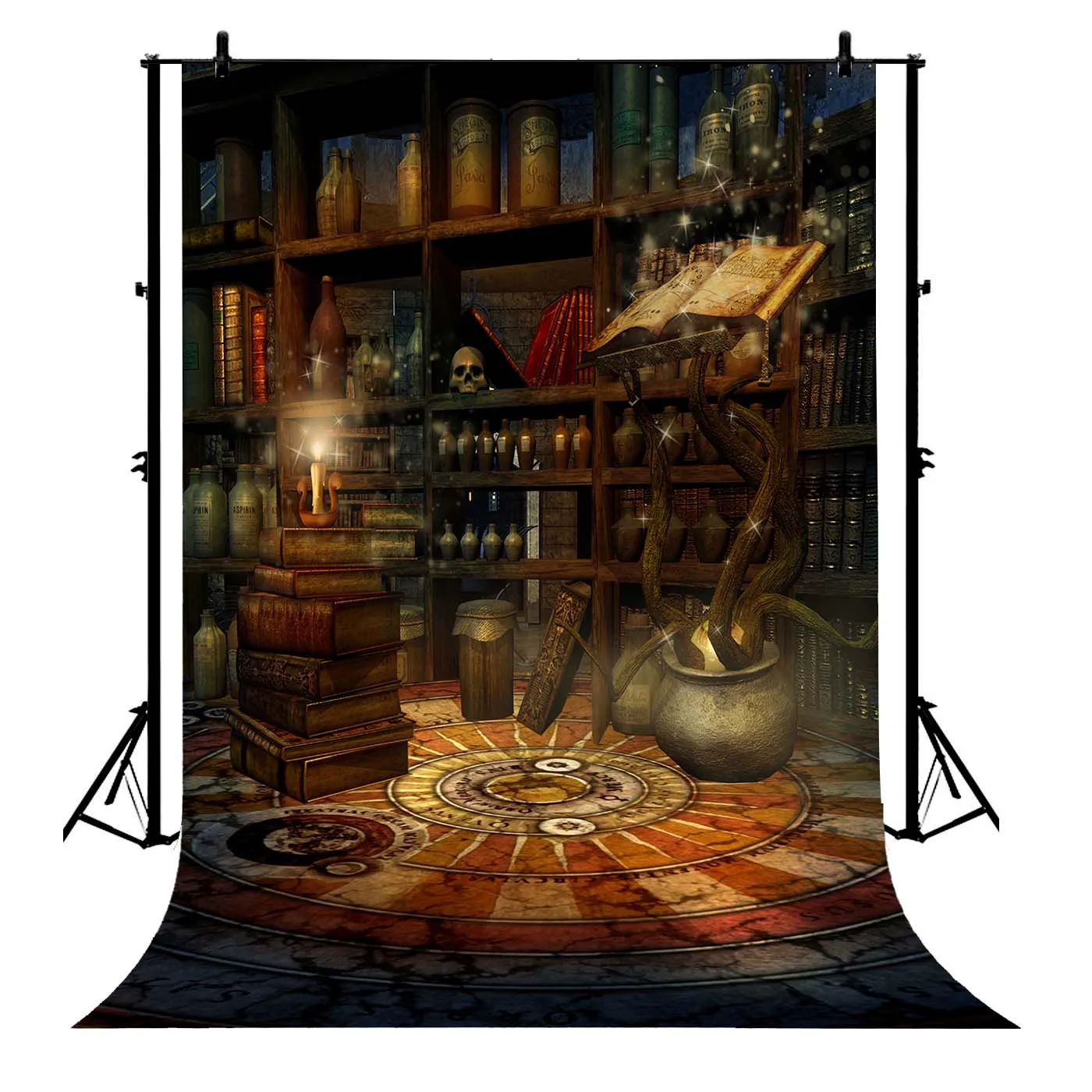

5x7ft Halloween Horror Nights Skeleton Fantasy Castle Polyester Photo Background Portrait Backdrop