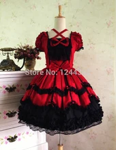 Noble Style Lace Sleeveless Women Lolita Tutu Dress with Gothic Look Multicolored