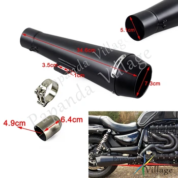 

Papanda Black 51mm Motorcycle Exhaust Muffler Pipe Universal Street Bike Slip on Silencer Pipe For Yamaha Honda Quad ATV Scooter