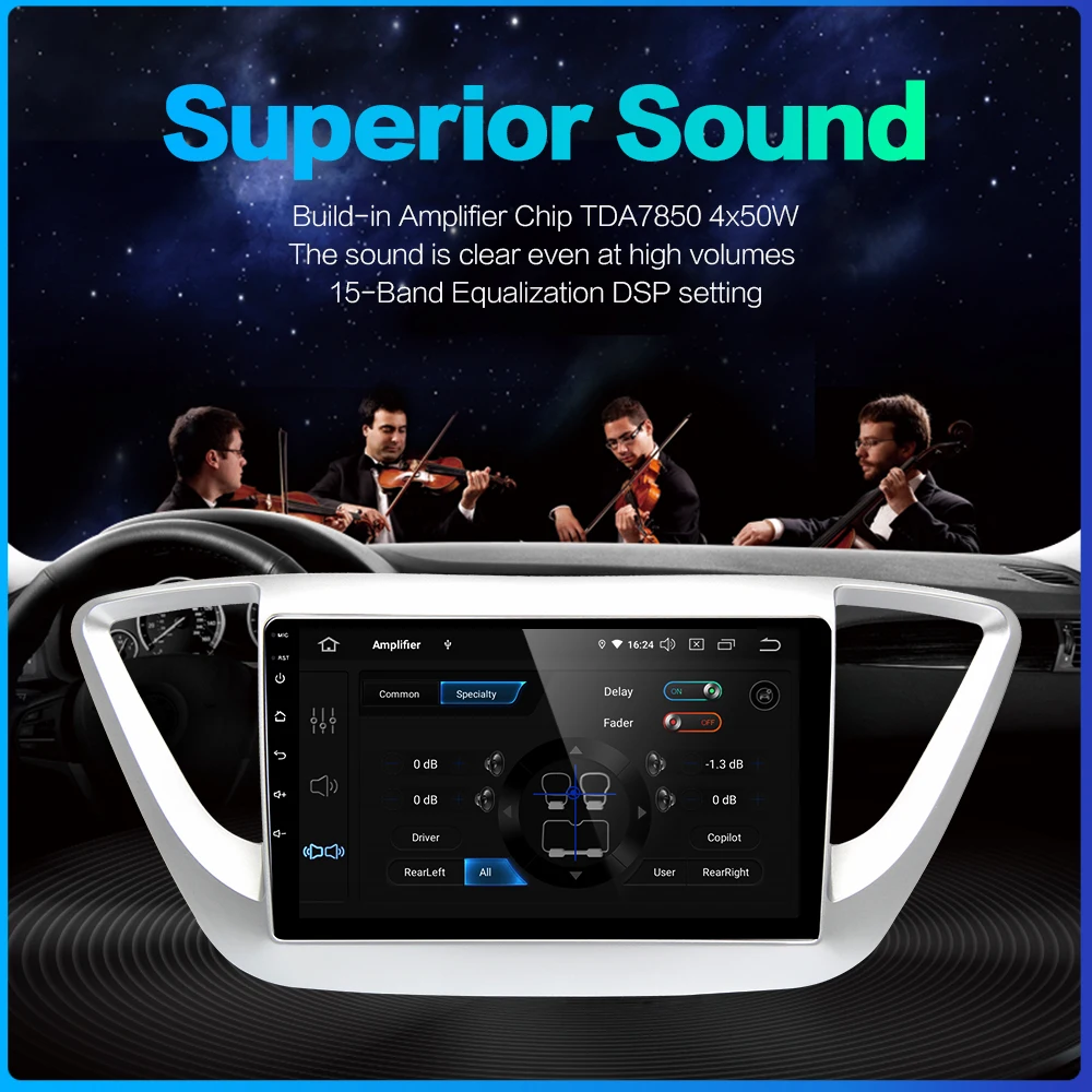 Clearance Dasaita 9" IPS Touch Screen Radio Car for Hyundai/Verna/Solaris 2017 1 Din Android 9.0 2.5D Multimedia Player GPS MP3 Car Stereo 4