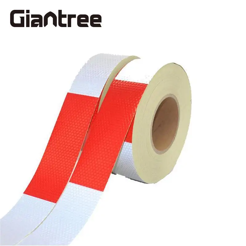 

Giantree 5cm*3m Reflective Tape Warning Car Auto Truck Styling Reflective Safety Warning Tape Roll Signs Film Red+White Sticker
