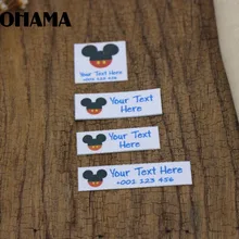 Пользовательское имя метки, детская одежда бренд, гладильная этикетки, мальчик и девочка бирка, Микки(L17