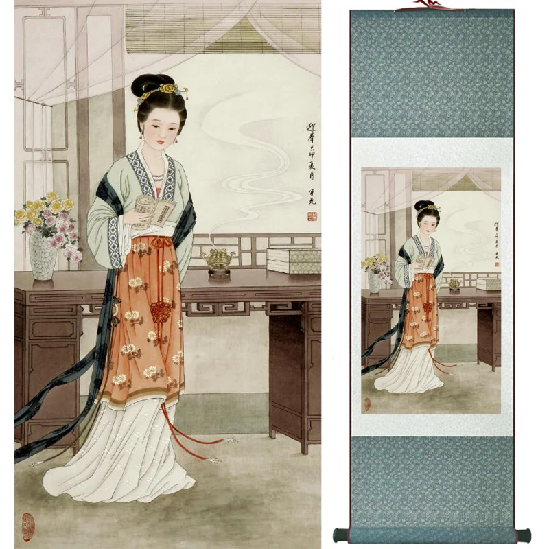 

portrait painting Home Office Decoration Chinese scroll painting women art painting LTW2017112417