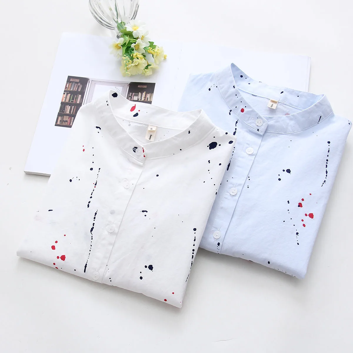 com grafite, manga comprida, camisa feminina, atacado, roupas femininas de 2019