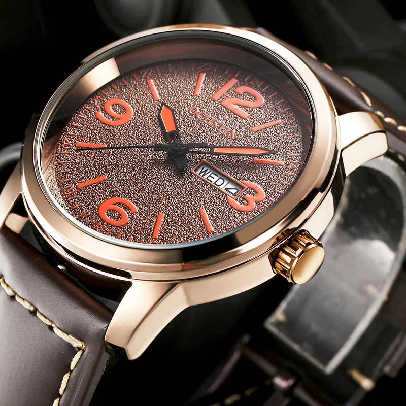

OCHSTIN Casual Simple Luxury Watch Men Waterproof Leather Strap Quartz Watch for Men Calendar Male Clock Men's Watch Hodinky