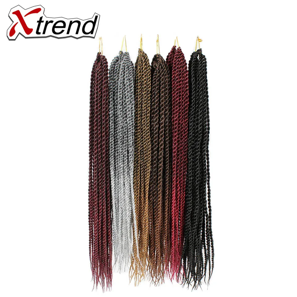 Накладные пряди из сенегальских волос Xtrend 14 18 22 дюйма 30 корней синтетические
