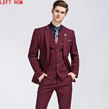 men Suit 2018 Famous Brand Mens Suits Wedding Groom Plus Size S- 5XL 3 Pieces(Jacket+Vest+Pant) Slim Fit Casual Tuxedo Suit Male