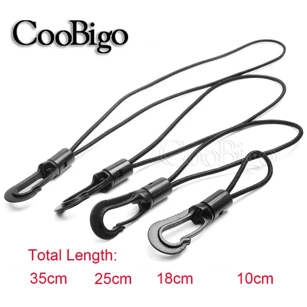 

10pcs Outdoor Kayak Canoe Bungee Tied Tether Rope Elastic Shock Cord Loops With Plastic Snap Hooks Dia. 2.5mm 4 Sizes Length