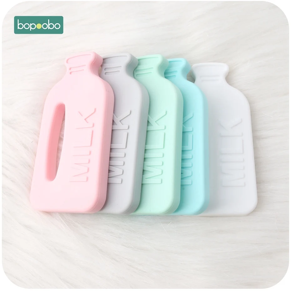 Bopoobo Silicone1pc детский прорезыватель BPA бесплатная бутылка для молока в форме новогоднего подарка для детей, Силиконовые Прорезыватели для