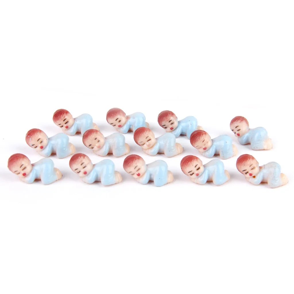 MagiDeal 50pcs Mini Sleeping Babies Bule Pink Boy Baby Shower Favours For Party Decorations Supplies Table Decoration