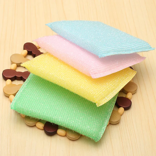 (4 Pcs)Kitchen Gadgets polyester wipe clean degreasing dishwashing