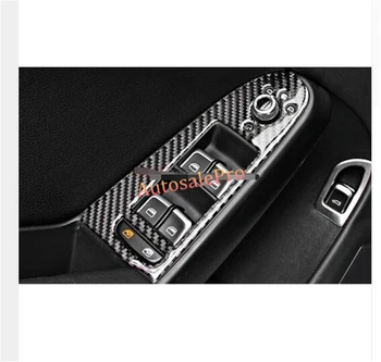 

Left Hand Drive Carbon Fiber Inside Door Armrest Window Switch button Cover Trim For Audi A5 8T 2010 2011 2012 2013 2014 2015